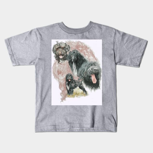 Portuguese Water Dog Medley Kids T-Shirt by BarbBarcikKeith